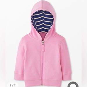 BRAND NEW Hanna Andersson Baby French Terry Hoodie Size 6-12 mo in Fondant pink